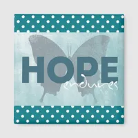 "Hope Endures" Beautiful Blue Butterfly Magnet