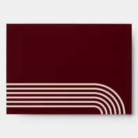 Burgundy Rustic Boho Arched Modern Wedding Envelope