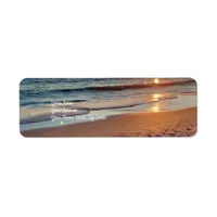 Beach Sunset Coastal Ocean Label