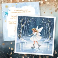 Christmas Fairy Ice Skating in an Enchanted Forest Card