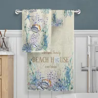 Personalized Family Beach House Sea Life Bath Towel Set