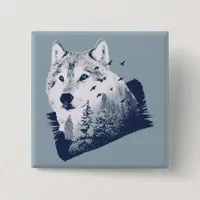 Forest Wolf Button