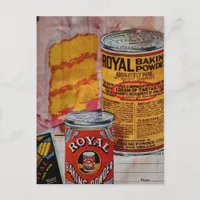 A Cake and Baking Powder Collage Postcard