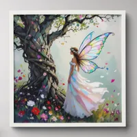 Fairytale Inspired Fairy and Whimsical Tree Peel And Stick Photo Tile