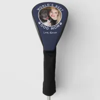 Custom Pet Photo Name Best Dog Mom Navy Blue Golf Head Cover