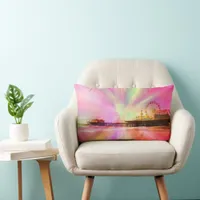 Santa Monica Pier Pink Explosion Lumbar Pillow