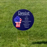 Resist Fist American Flag Democrat Anti Trump Sign