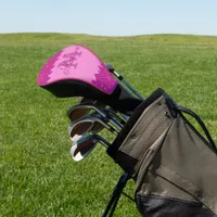 Girly pink glitter zigzag, monogram golf head cover