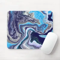 Blue Marble Fluid Art  Mouse Pad