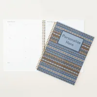 Southwest Style Blue Brown Geometric Personalized Planner