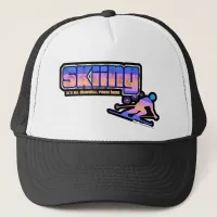 Vintage Ski Style Dark Trucker Hat