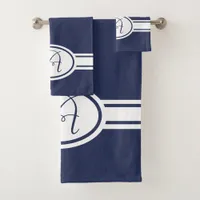 Blue Depths Monogram Bath Towel Set