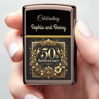 Elegant Golden 50th Celebration Design G Zippo Lighter