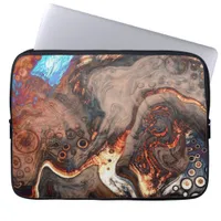 Brown, blue and Orange Modern Art   Laptop Sleeve