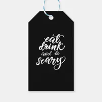 Eat Drink And Be Scary Funny Halloween Vintage Sty Gift Tags