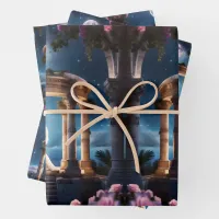 Wedding Couple Kissing in a Roman Ruin Wrapping Paper Sheets