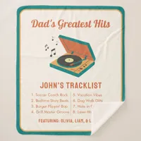 Retro Father's Day "Dad's Greatest Hits" Custom  Sherpa Blanket