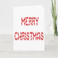 Merry Christmas Candy Cane Font Holiday Card