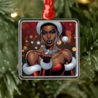 Transgender Woman Festive Christmas   Metal Ornament