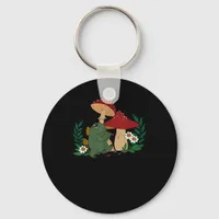 Cute Frog Playing Flute Cottagecore  Goblincore Ae Keychain