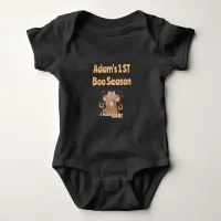 Halloween Western Retro Moo Boo Crew Baby Bodysuit