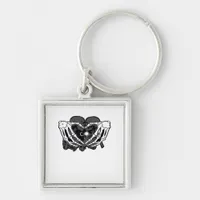 Sunand One Skeleton Heart Hands Unique Expression Keychain
