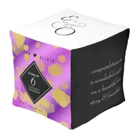 Elegant 6th Amethyst Wedding Anniversary Pouf
