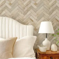 Light Neutral Herringbone Chevron Wallpaper