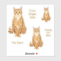 Orange Tabby Cat Sticker Set