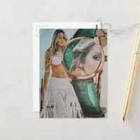 Surreal Time for Fashion Lady Collage  Postcard