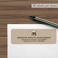 Sophisticated Monogram Financial Return Label