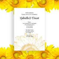 Sunflower Graphic Engagement Party Invitation