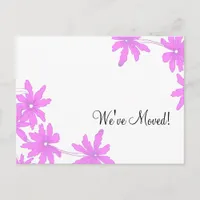 Bright Pink Daisies Change of Address Announcement Postcard