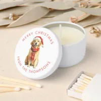 Golden Retriever Merry Christmas Name Mini Candle Favors