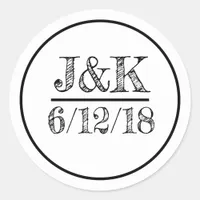 Personalized Black and White Wedding Stickers