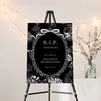 Bow Skull RIP 20s 30th Birthday Party Youth Photo Foam Board