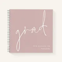 Minimalist Grad Dusty Rose Graduate Guest Book