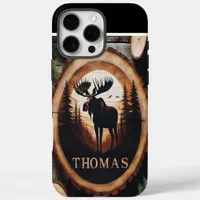 Moose Silhouette Wood Sign iPhone 16 Pro Max Case