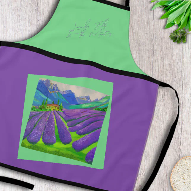 Lavender fields in the mountains - Art apron