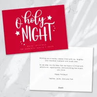 Modern O Holy Night Christmas Holiday Card