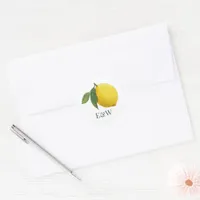 Elegant Lemon Botanical Wedding Classic Round Sticker