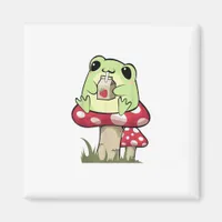 Mushroom Frog Goblincore Mycology Creative Style Magnet