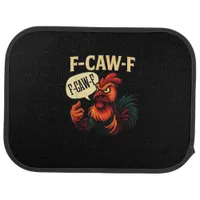 F Caw F Funny Angry Rooster Graphic Retro Style Car Floor Mat