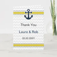 chevron stripes, anchor, nautical Thank You cards