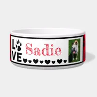 Paw Print. Dog's name and photo Custom Bowl