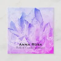 *~* Yoga Reiki Energy Healer Crystal Reiki Master Square Business Card