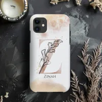 Monogram Initial Modern Letter Z Boho Personalized iPhone 11 Case