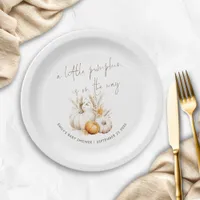 Boho A Little Pumpkin is on Way Baby Shower Paper Plates