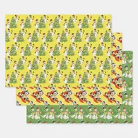 Retro Snowmen Wrapping Paper Sheets