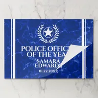 Elegant Police Officer of the Year Blue Marble Paper Pad